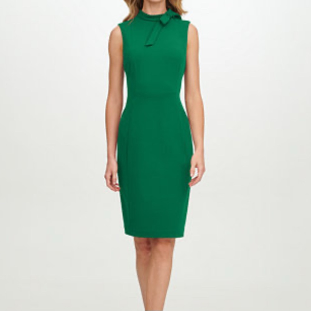 Calvin Klein Green Sleeveless Sheath Dress
